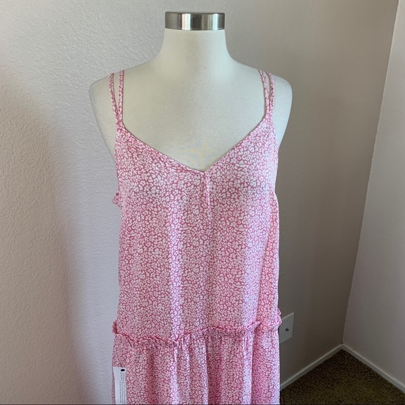 Top-shop NWT Floral Print Tiered Satin Prarie Slip Spring Summer Dress Size 8 - Picture 8 of 11